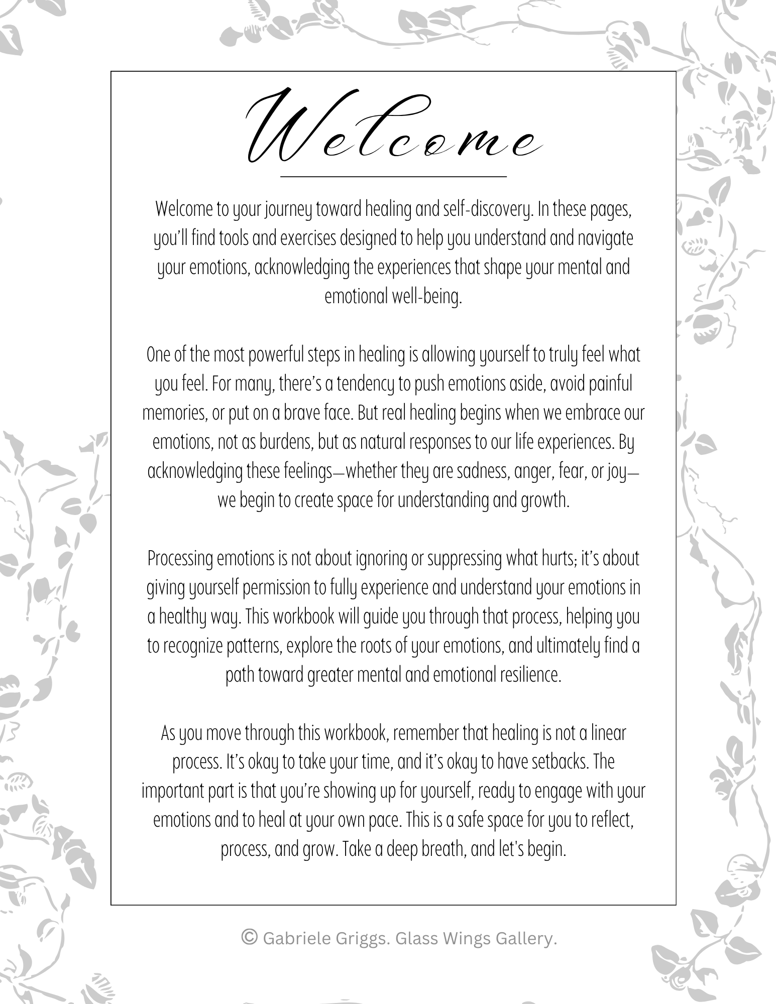 A Journal For Healing Workbook