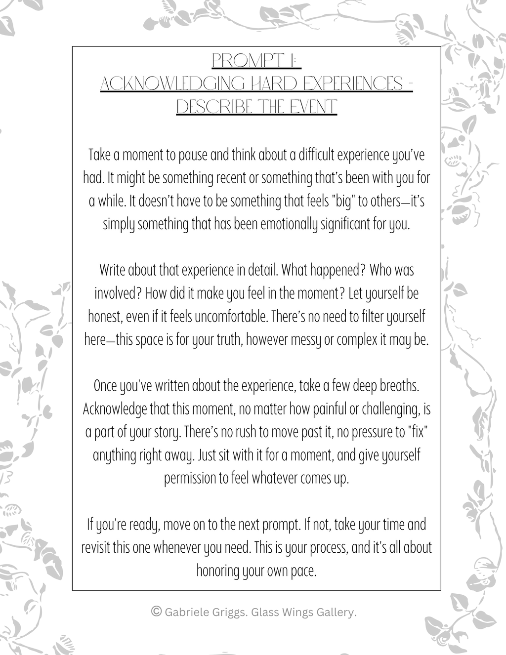 A Journal For Healing Workbook