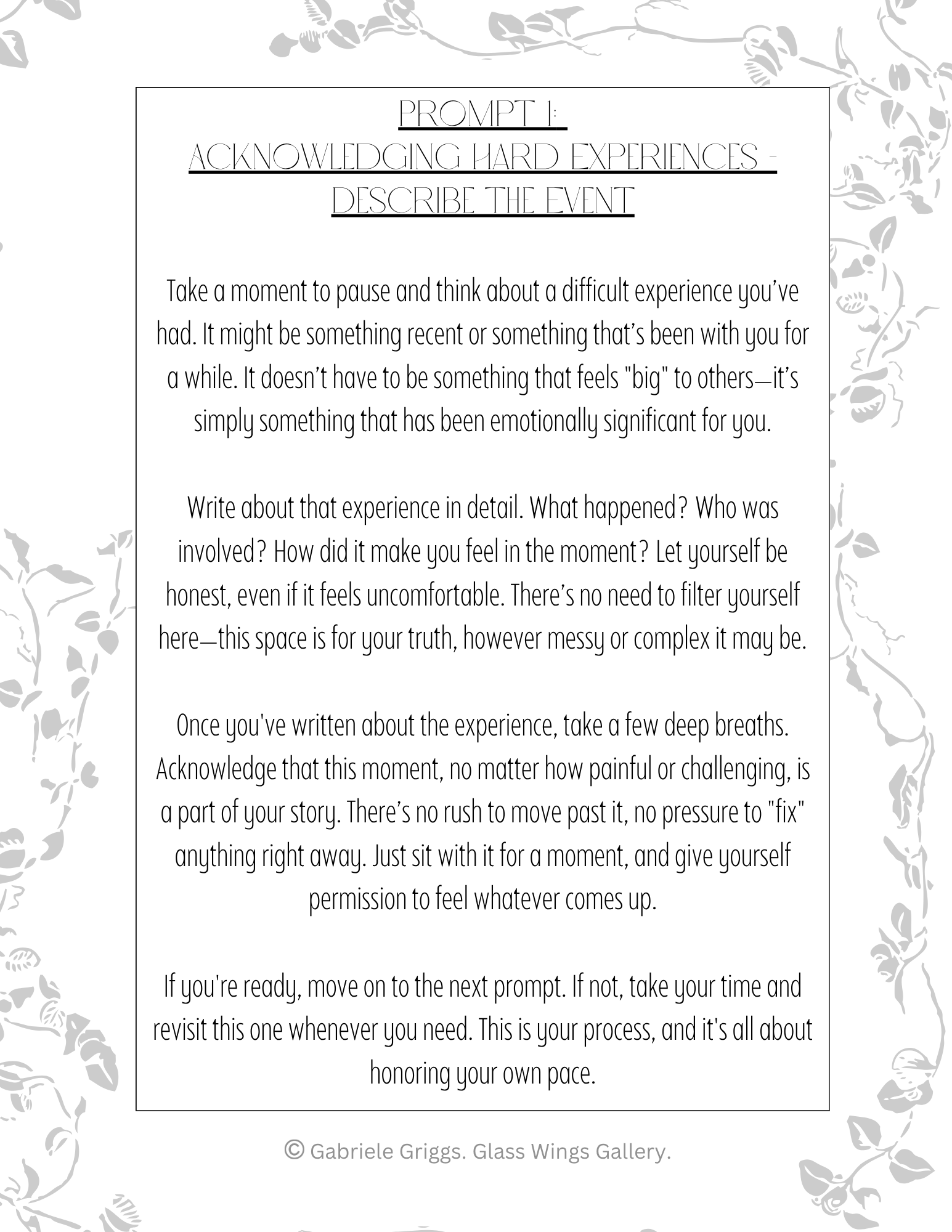 A Journal For Healing Workbook