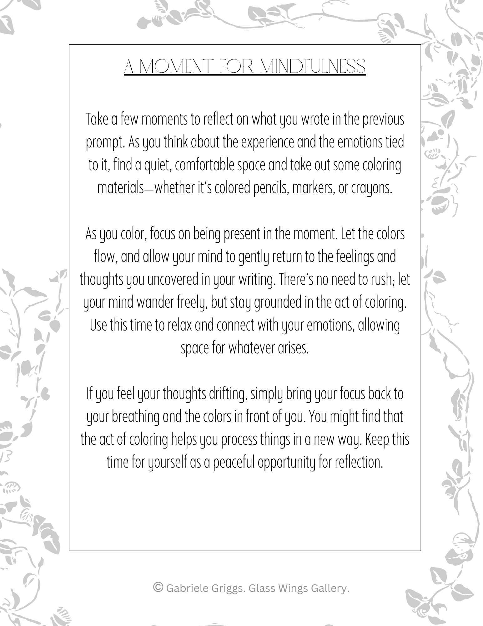 A Journal For Healing Workbook